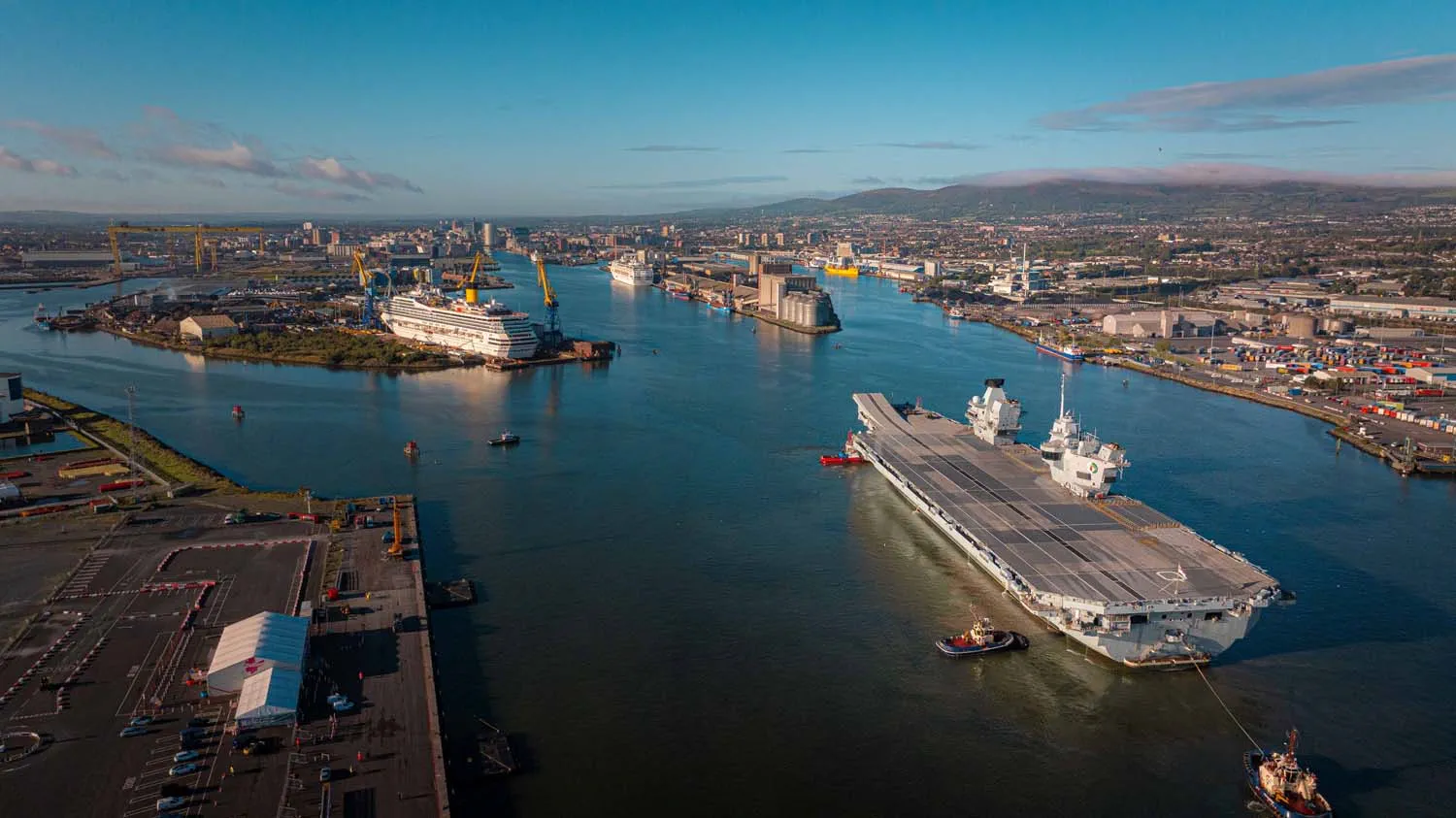 HMS Queen Elizabeth Leaves Belfast After First Carrier Visit Since 1965