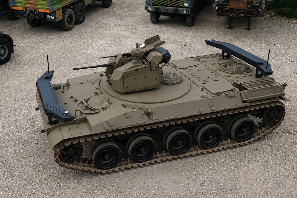 Franco-German KNDS Pitches Robotics to French Infantry With 25 mm Robot Tank and Drone Kit