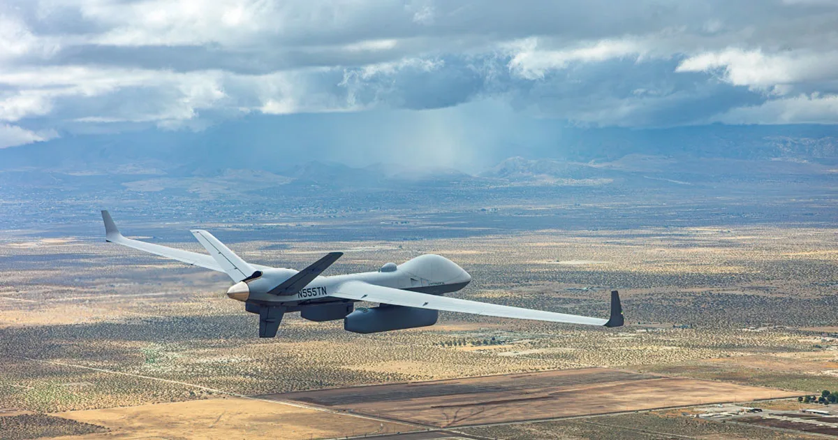 US MQ-9B Airborne Early Warning Drone Tracks Fighter Jets and Ships in Saab LoyalEye Radar Tests