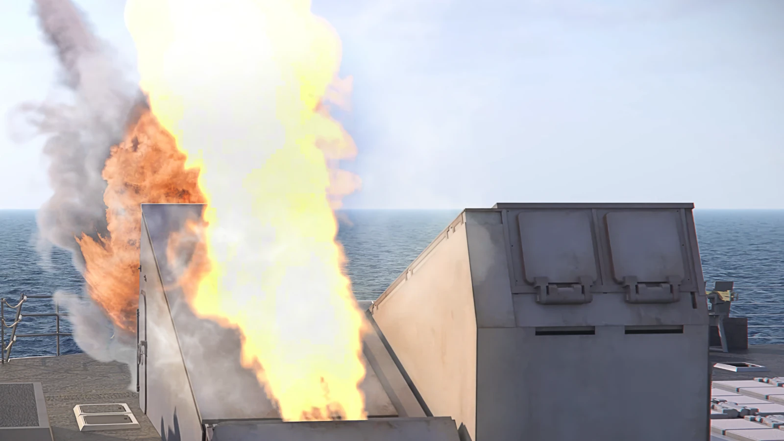 BAE Systems Live-Fires Adaptable Deck Launcher Built to Rearm Warships Faster at Sea