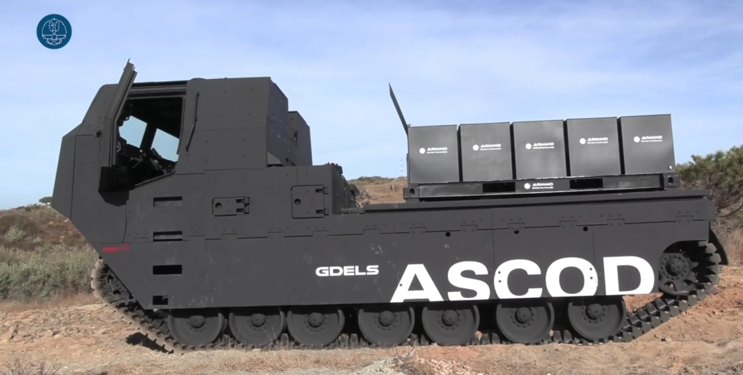 Spanish ASCOD Tracked Carrier Fitted With Bandit-X Interceptor Drone Launchers at Atlas 26
