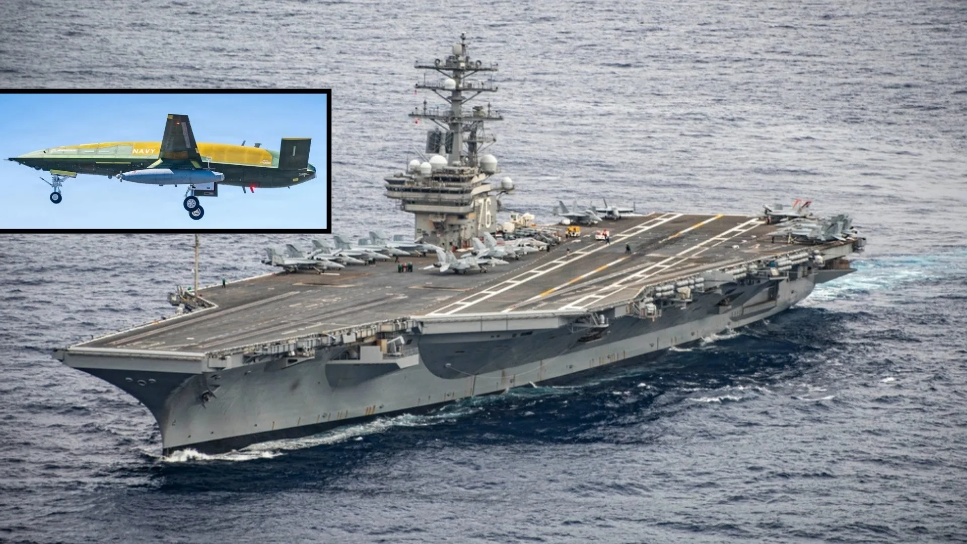 USS Ronald Reagan Controls MQ-25A Stingray Drone Tanker 2,100 Miles Away via Satellite