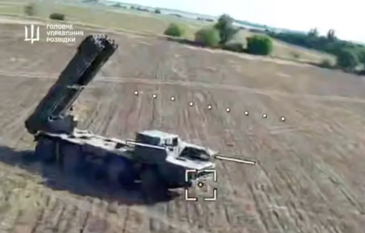 Ukrainian Drones Hit Russian Tornado-S Rocket Launcher Near Skadovsk in Occupied Kherson
