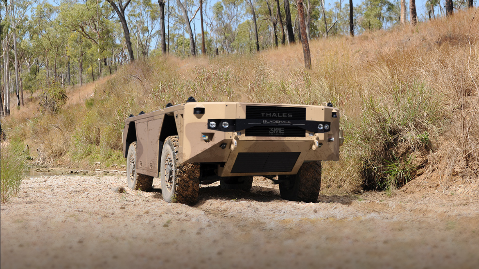 Thales and 3ME Unveil BladeHAUL UGV, a Bushmaster-Inspired 10-Tonne Hauler