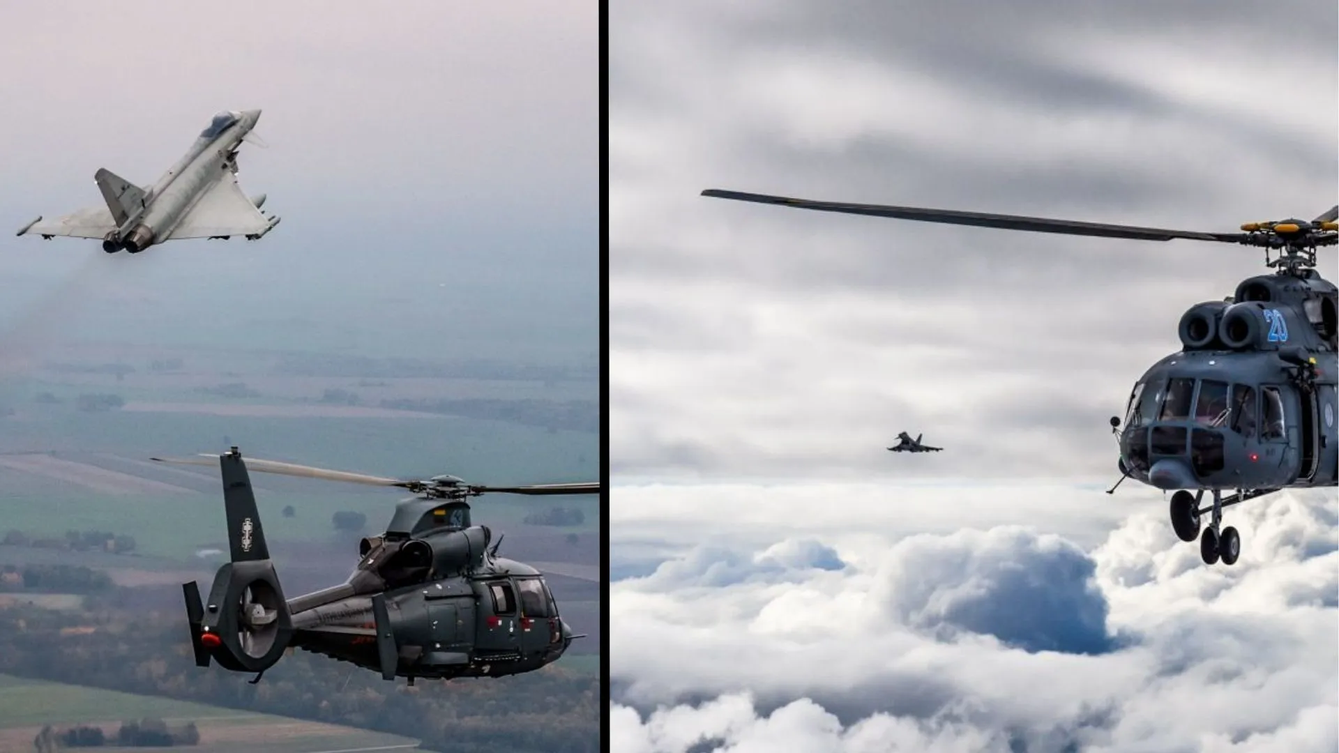 Italian Eurofighters Train Slow Mover Interception With Lithuanian Helicopters