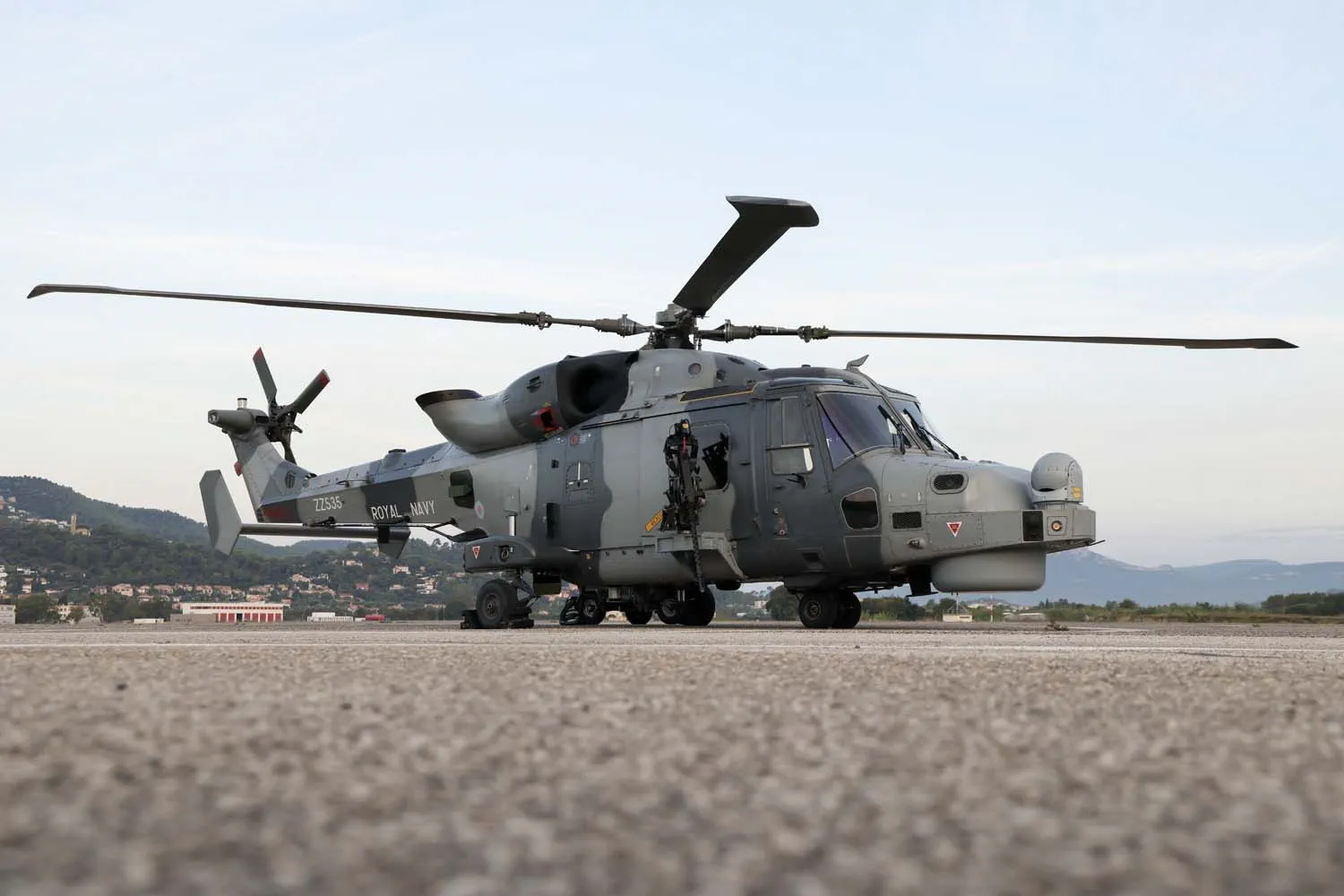 Royal Navy Wildcat Fires Martlet Missiles at Drones to Shield French Task Group